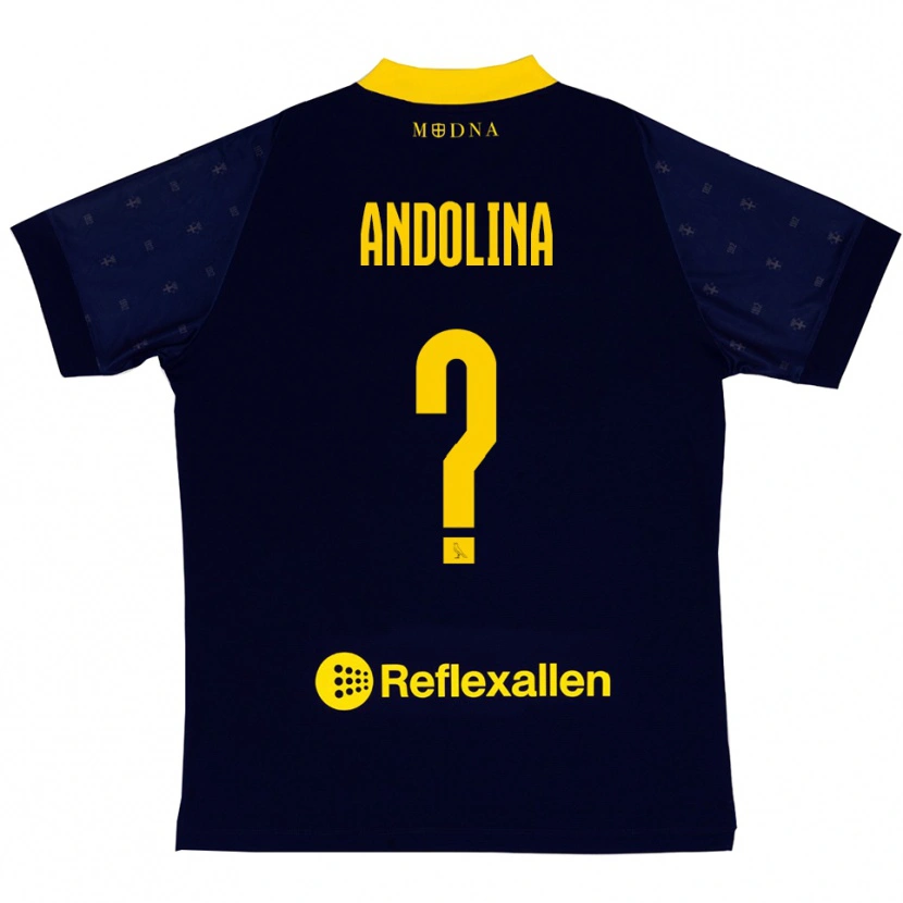 Danxen Hombre Camiseta Thomas Andolina #0 Marino Amarillo 2ª Equipación 2025/26 La Camisa
