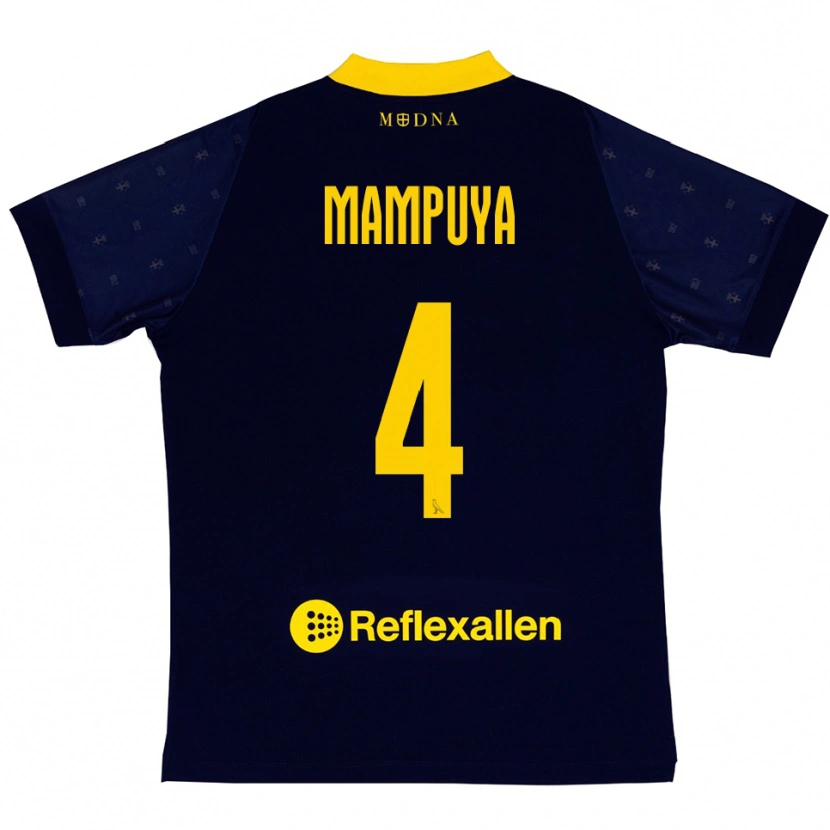 Danxen Hombre Camiseta Donel Mampuya #4 Marino Amarillo 2ª Equipación 2025/26 La Camisa