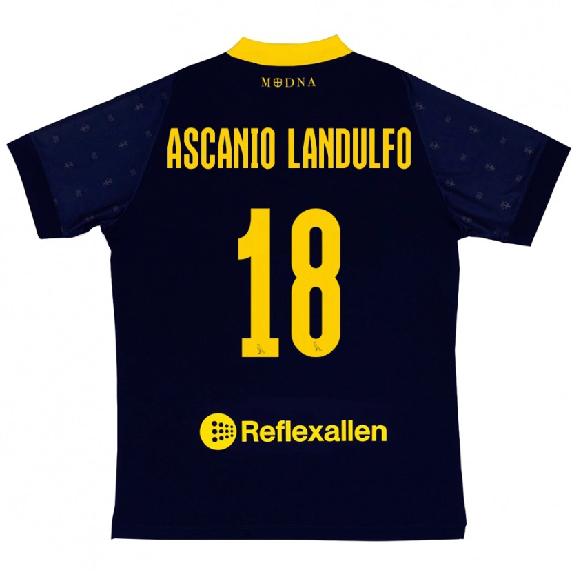 Danxen Hombre Camiseta Gabriele Ascanio Landulfo #18 Marino Amarillo 2ª Equipación 2025/26 La Camisa