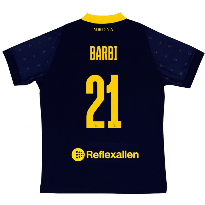 Danxen Hombre Camiseta Edoardo Barbi #21 Marino Amarillo 2ª Equipación 2025/26 La Camisa