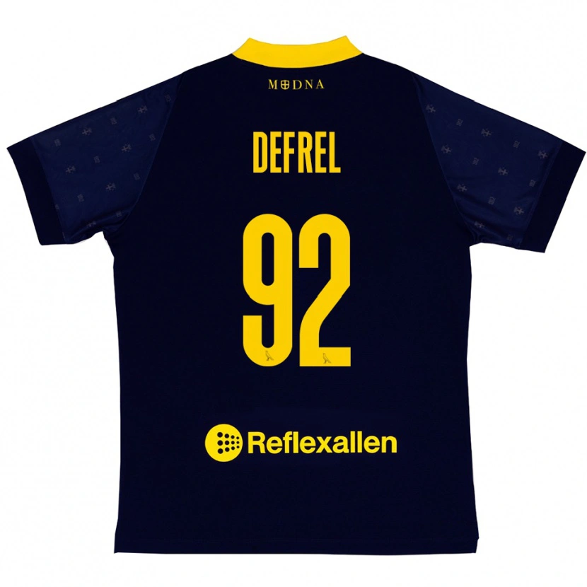 Danxen Hombre Camiseta Grégoire Defrel #92 Marino Amarillo 2ª Equipación 2025/26 La Camisa