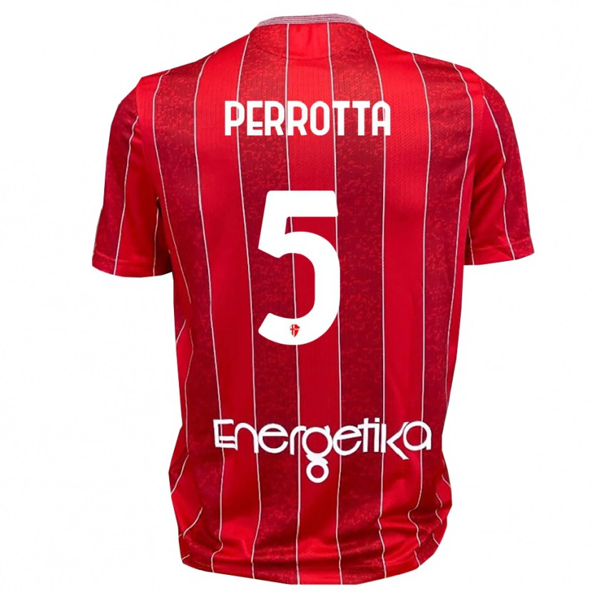 Danxen Hombre Camiseta Marco Perrotta #5 Rojo Blanco 2ª Equipación 2025/26 La Camisa