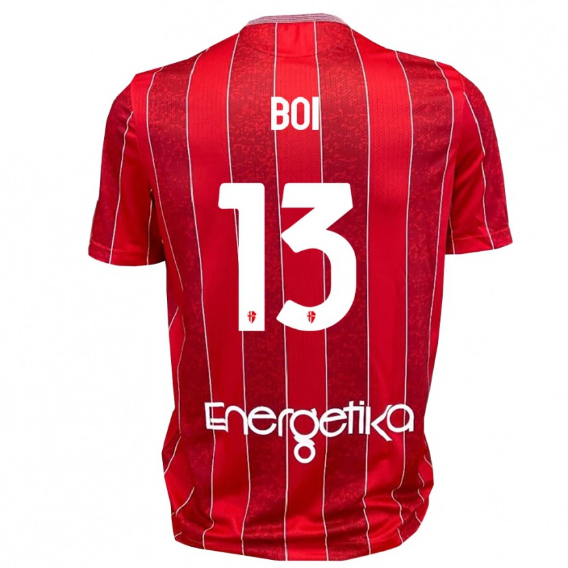 Danxen Hombre Camiseta Alessandro Boi #13 Rojo Blanco 2ª Equipación 2025/26 La Camisa