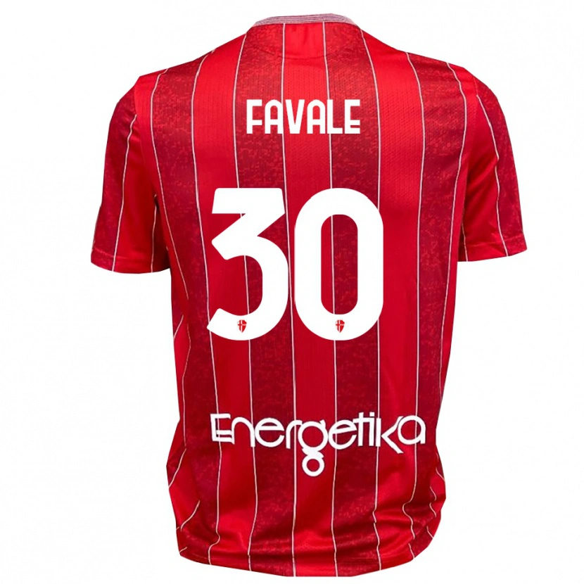 Danxen Hombre Camiseta Giulio Favale #30 Rojo Blanco 2ª Equipación 2025/26 La Camisa