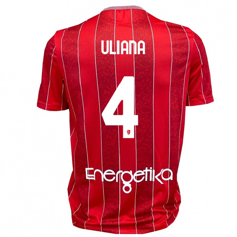 Danxen Hombre Camiseta Gabriele Uliana #4 Rojo Blanco 2ª Equipación 2025/26 La Camisa
