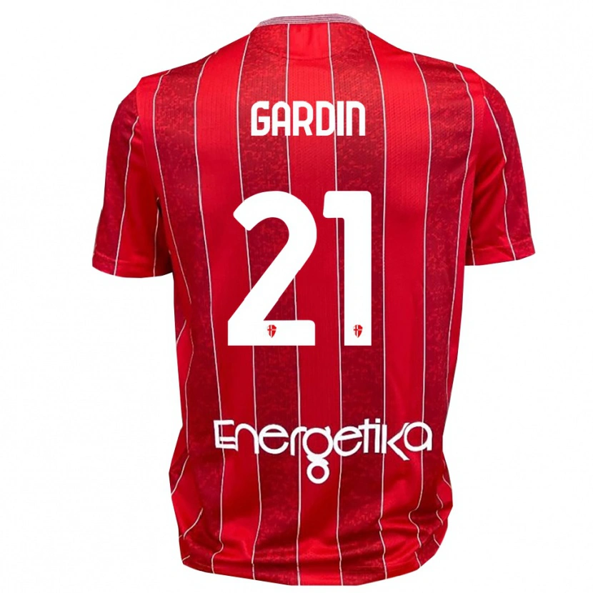 Danxen Hombre Camiseta Mattia Gardin #21 Rojo Blanco 2ª Equipación 2025/26 La Camisa