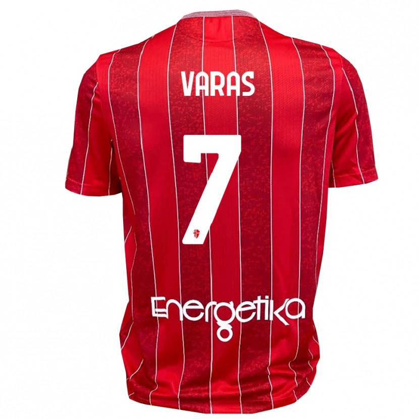 Danxen Hombre Camiseta Kevin Varas #7 Rojo Blanco 2ª Equipación 2025/26 La Camisa