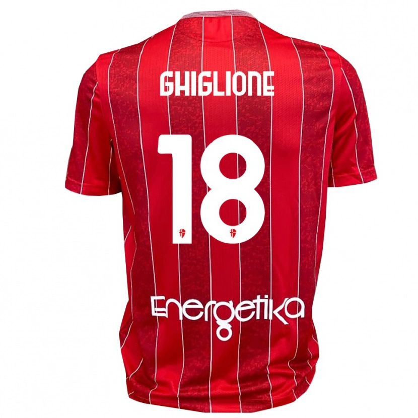 Danxen Hombre Camiseta Paolo Ghiglione #18 Rojo Blanco 2ª Equipación 2025/26 La Camisa