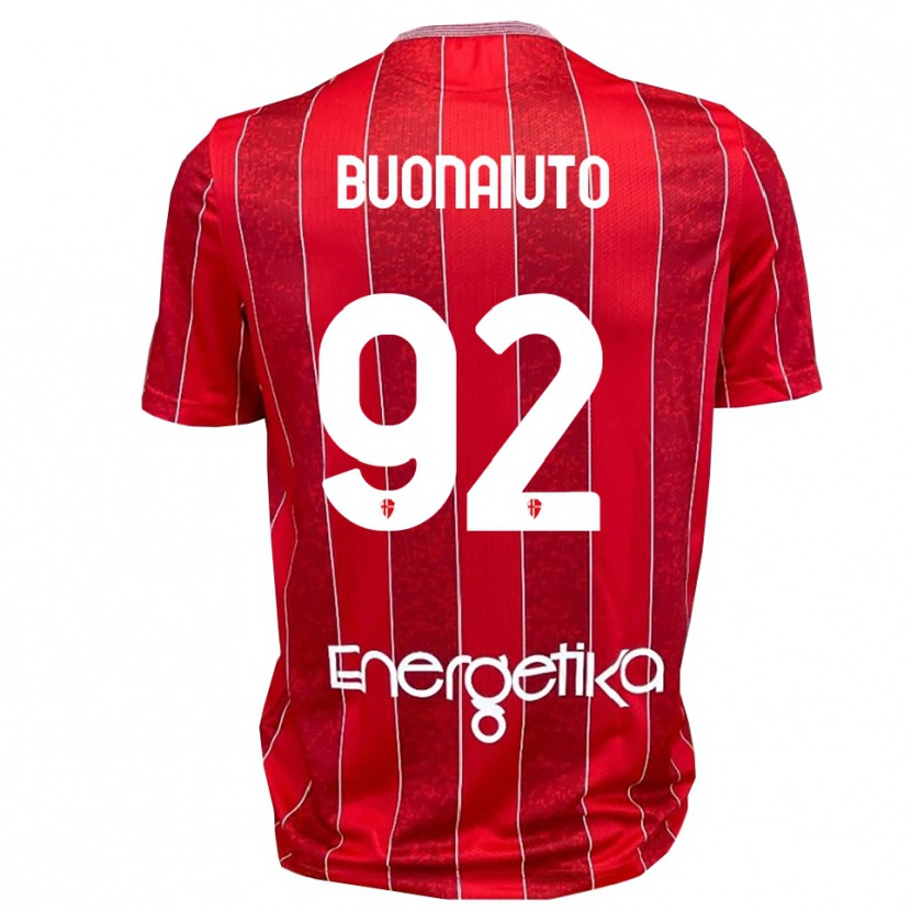 Danxen Hombre Camiseta Cristian Buonaiuto #92 Rojo Blanco 2ª Equipación 2025/26 La Camisa