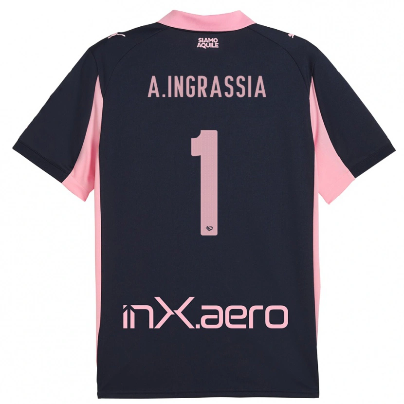 Danxen Hombre Camiseta Antonio Ingrassia #1 Marino Rosa 2ª Equipación 2025/26 La Camisa