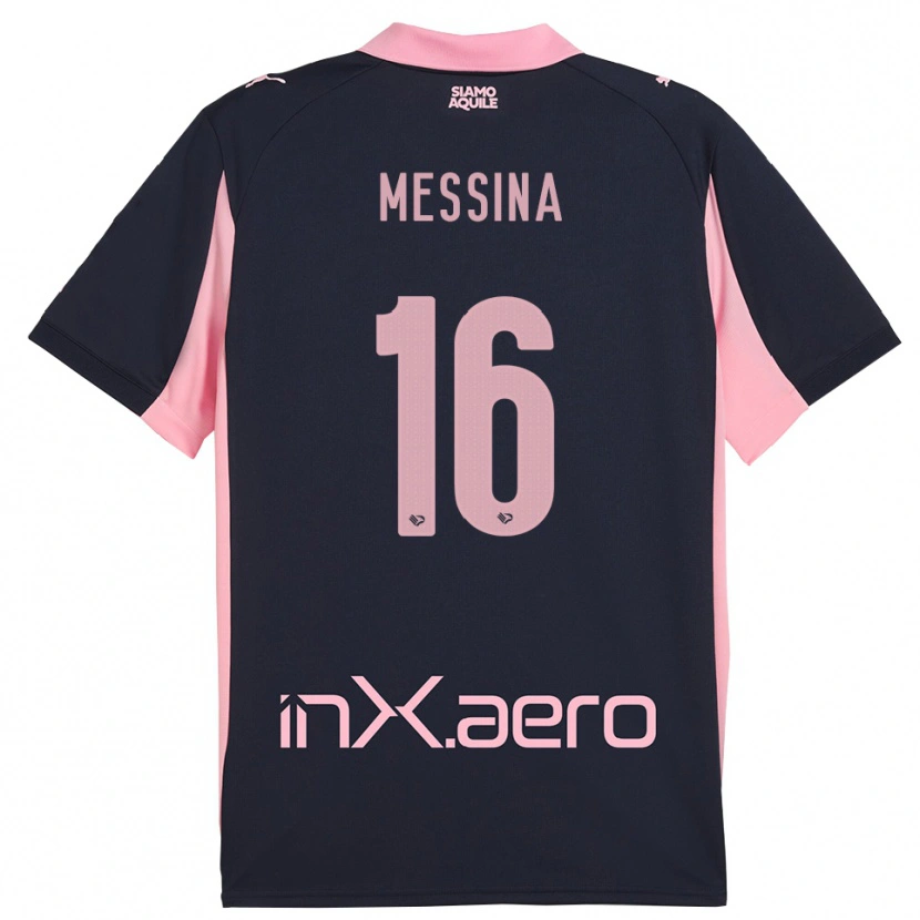 Danxen Hombre Camiseta Pietro Messina #16 Marino Rosa 2ª Equipación 2025/26 La Camisa