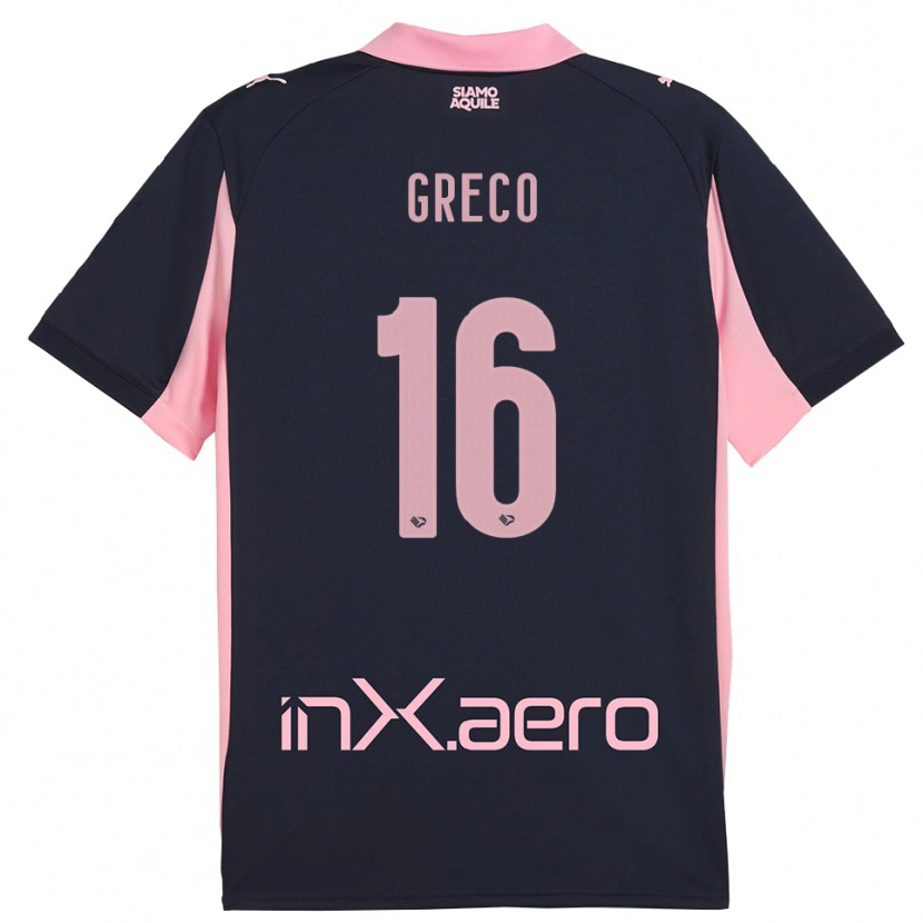 Danxen Hombre Camiseta Riccardo Greco #16 Marino Rosa 2ª Equipación 2025/26 La Camisa