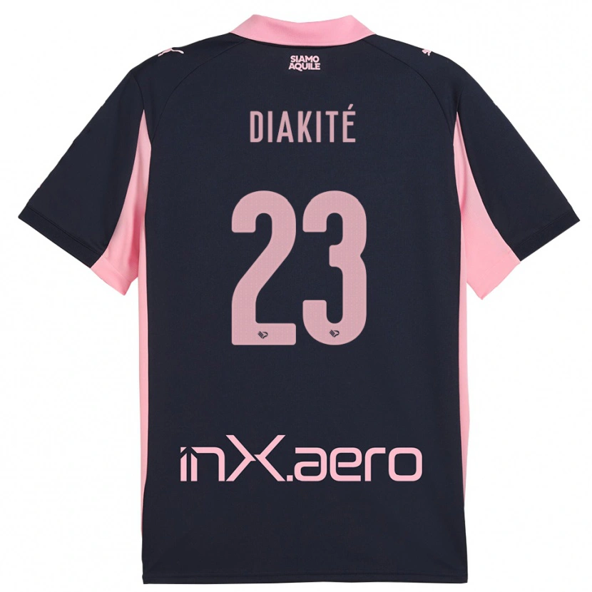 Danxen Hombre Camiseta Salim Diakité #23 Marino Rosa 2ª Equipación 2025/26 La Camisa