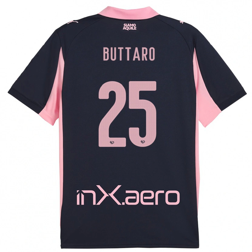 Danxen Hombre Camiseta Alessio Buttaro #25 Marino Rosa 2ª Equipación 2025/26 La Camisa