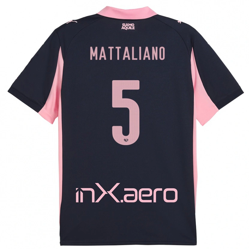 Danxen Hombre Camiseta Cristian Mattaliano #5 Marino Rosa 2ª Equipación 2025/26 La Camisa
