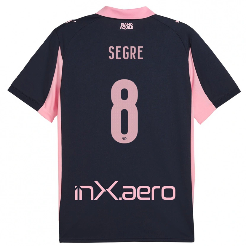 Danxen Hombre Camiseta Jacopo Segre #8 Marino Rosa 2ª Equipación 2025/26 La Camisa
