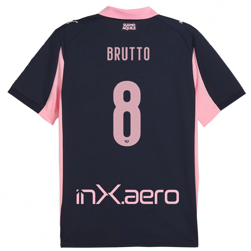 Danxen Hombre Camiseta Valerio Brutto #8 Marino Rosa 2ª Equipación 2025/26 La Camisa