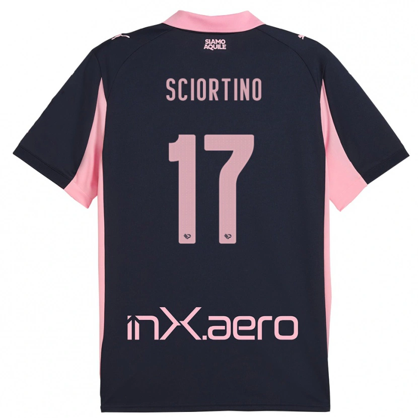 Danxen Hombre Camiseta Riccardo Sciortino #17 Marino Rosa 2ª Equipación 2025/26 La Camisa