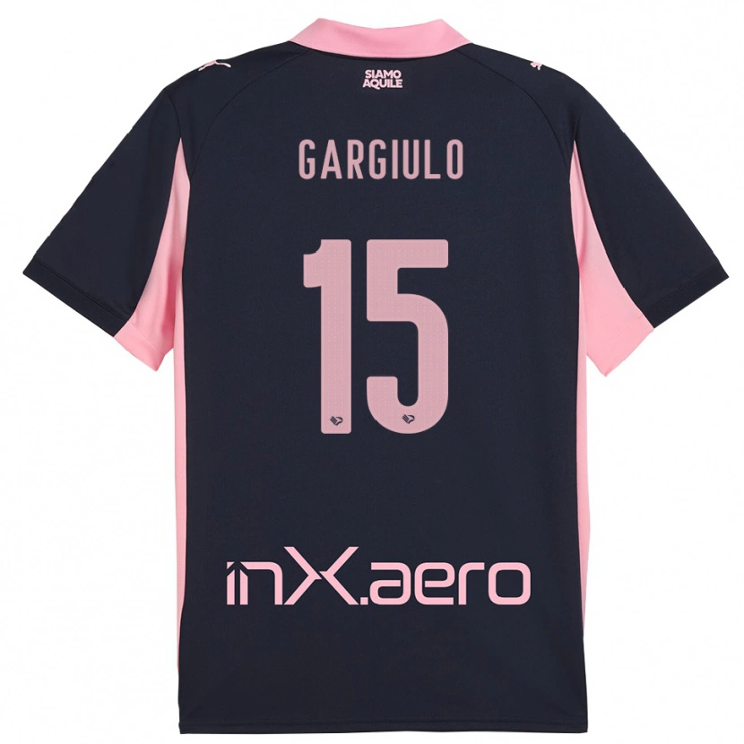 Danxen Hombre Camiseta Francesco Gargiulo #15 Marino Rosa 2ª Equipación 2025/26 La Camisa