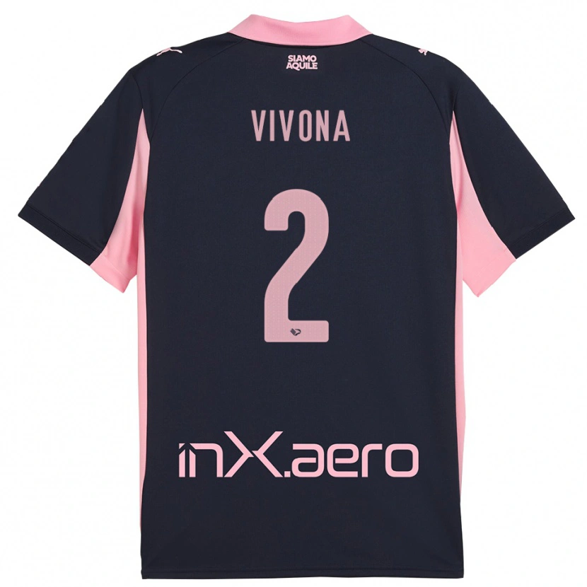 Danxen Hombre Camiseta Samuele Vivona #2 Marino Rosa 2ª Equipación 2025/26 La Camisa