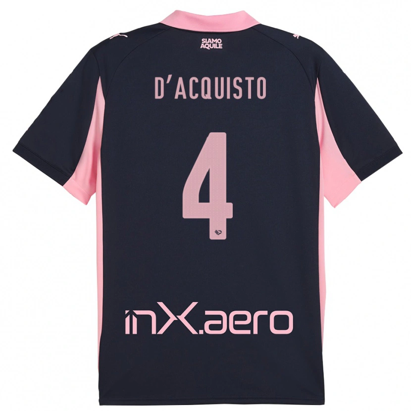 Danxen Hombre Camiseta Giovanni D'acquisto #4 Marino Rosa 2ª Equipación 2025/26 La Camisa