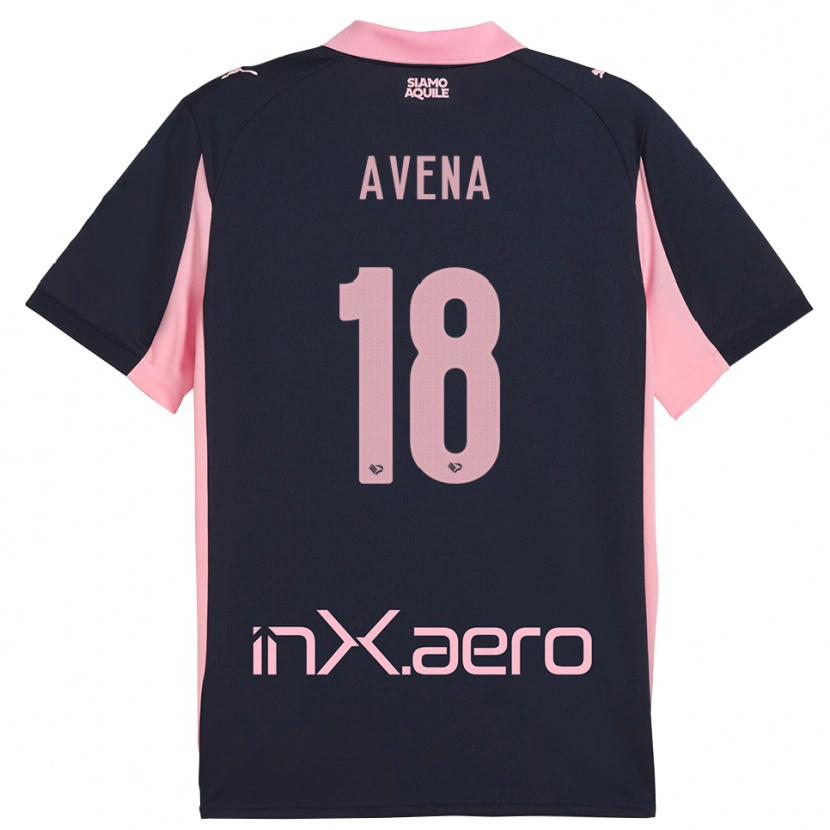 Danxen Hombre Camiseta Pietro Avena #18 Marino Rosa 2ª Equipación 2025/26 La Camisa