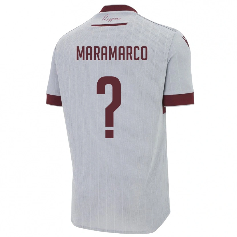Danxen Hombre Camiseta Andrea Maramarco #0 Borgoña Blanco 2ª Equipación 2025/26 La Camisa