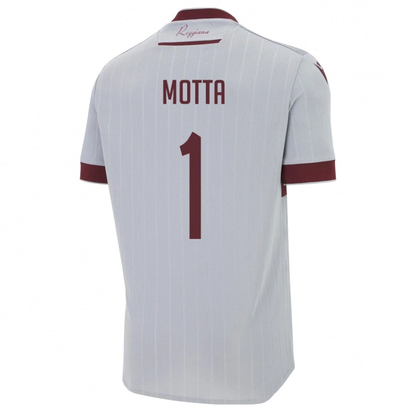 Danxen Hombre Camiseta Edoardo Motta #1 Borgoña Blanco 2ª Equipación 2025/26 La Camisa