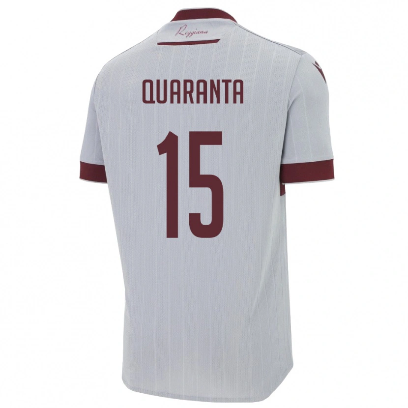 Danxen Hombre Camiseta Danilo Quaranta #15 Borgoña Blanco 2ª Equipación 2025/26 La Camisa
