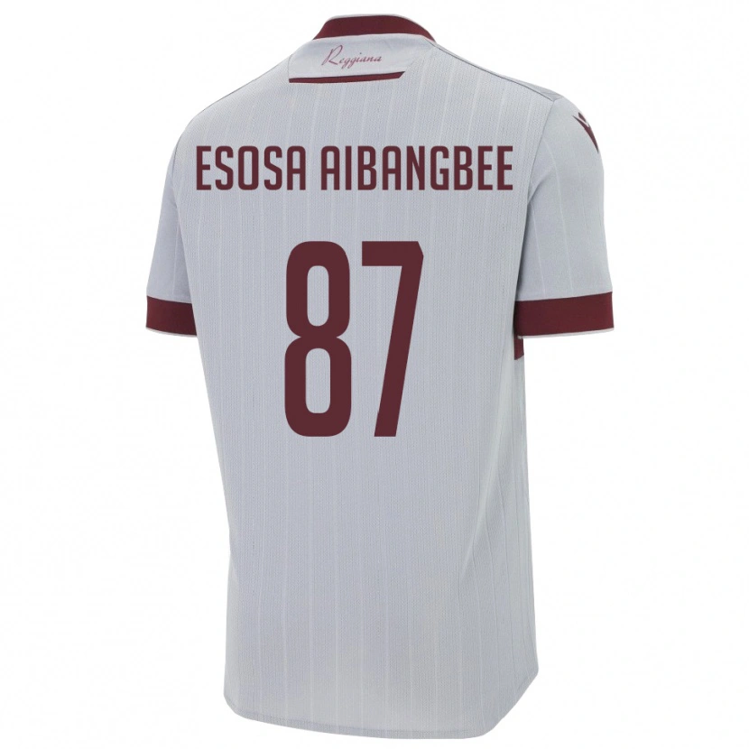 Danxen Hombre Camiseta Simon Esosa Aibangbee #87 Borgoña Blanco 2ª Equipación 2025/26 La Camisa