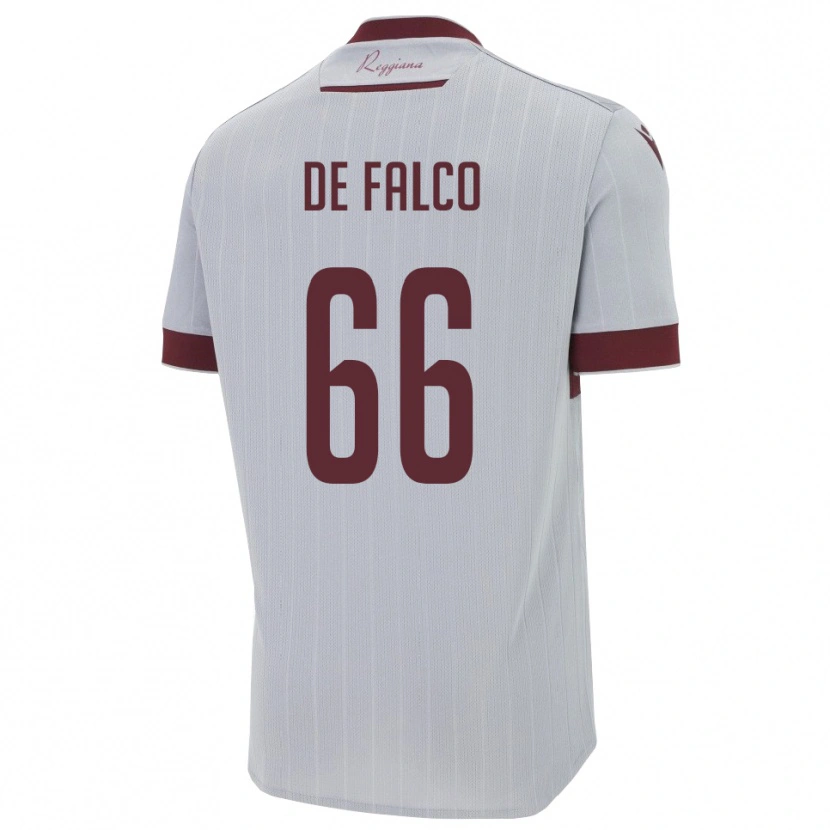 Danxen Hombre Camiseta Cristian De Falco #66 Borgoña Blanco 2ª Equipación 2025/26 La Camisa