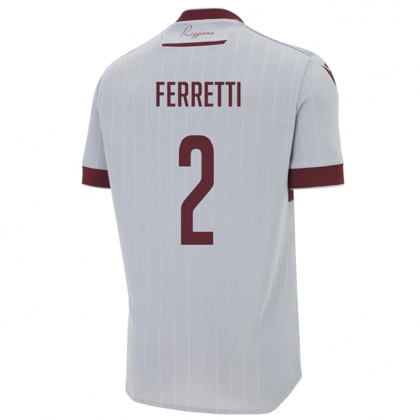 Danxen Hombre Camiseta Nicolò Ferretti #2 Borgoña Blanco 2ª Equipación 2025/26 La Camisa