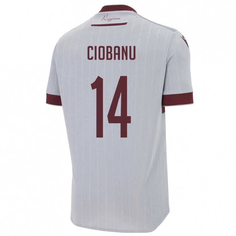 Danxen Hombre Camiseta Erick Ciobanu #14 Borgoña Blanco 2ª Equipación 2025/26 La Camisa