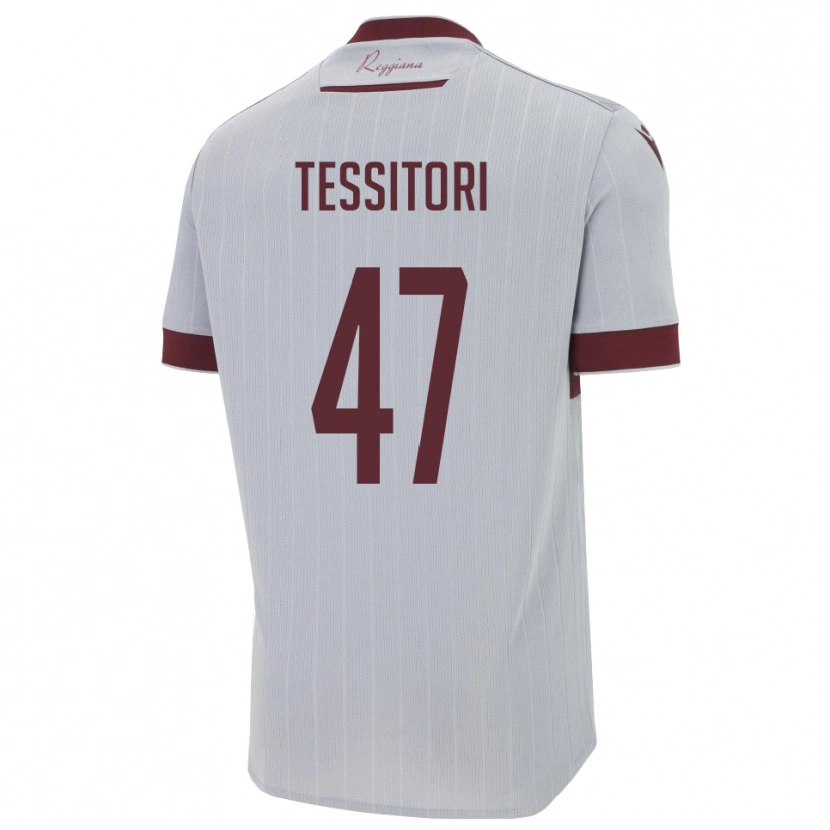 Danxen Hombre Camiseta Matteo Tessitori #47 Borgoña Blanco 2ª Equipación 2025/26 La Camisa