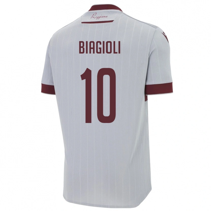 Danxen Hombre Camiseta Martino Biagioli #10 Borgoña Blanco 2ª Equipación 2025/26 La Camisa