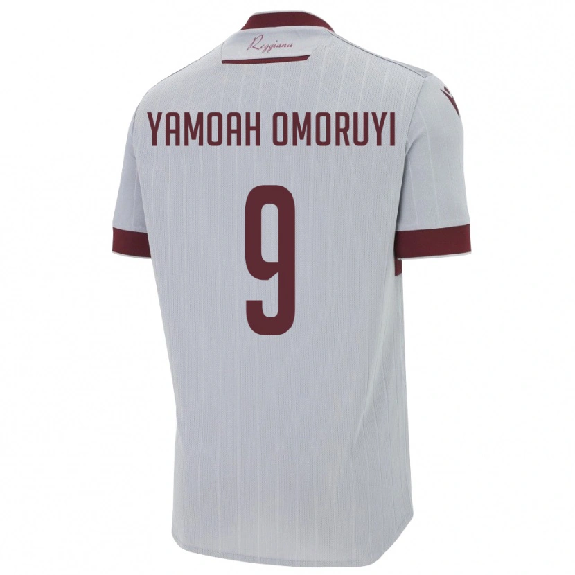 Danxen Hombre Camiseta Jeremiah Yamoah Omoruyi #9 Borgoña Blanco 2ª Equipación 2025/26 La Camisa