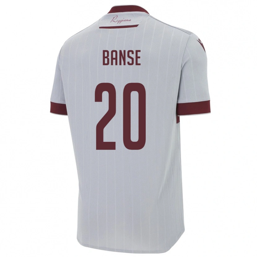 Danxen Hombre Camiseta Ousmane Banse #20 Borgoña Blanco 2ª Equipación 2025/26 La Camisa