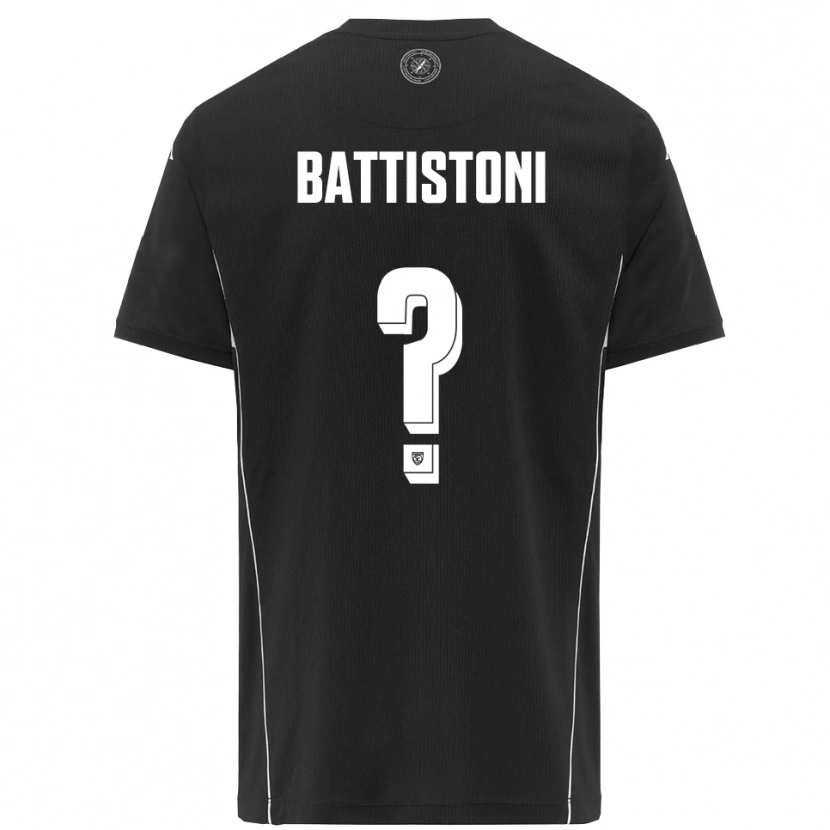 Danxen Hombre Camiseta Gabriele Battistoni #0 Negro Blanco 2ª Equipación 2025/26 La Camisa