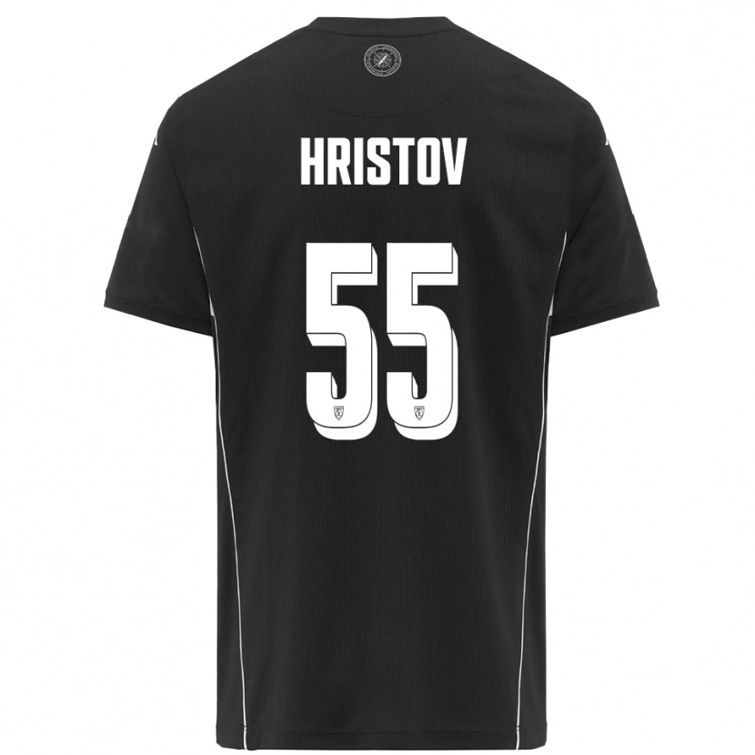 Danxen Hombre Camiseta Petko Hristov #55 Negro Blanco 2ª Equipación 2025/26 La Camisa