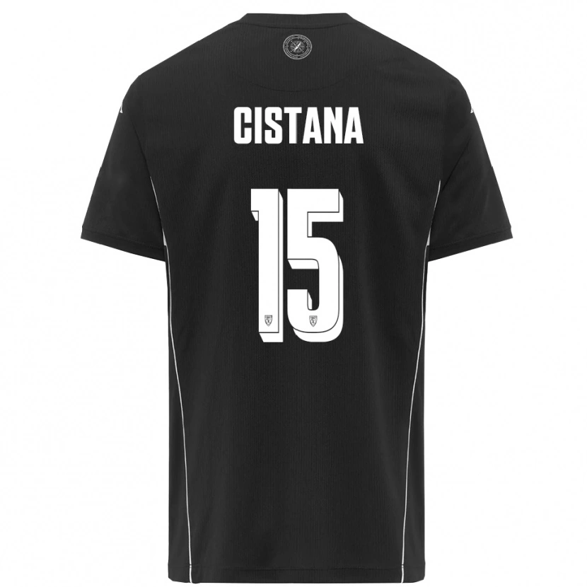 Danxen Hombre Camiseta Andrea Cistana #15 Negro Blanco 2ª Equipación 2025/26 La Camisa