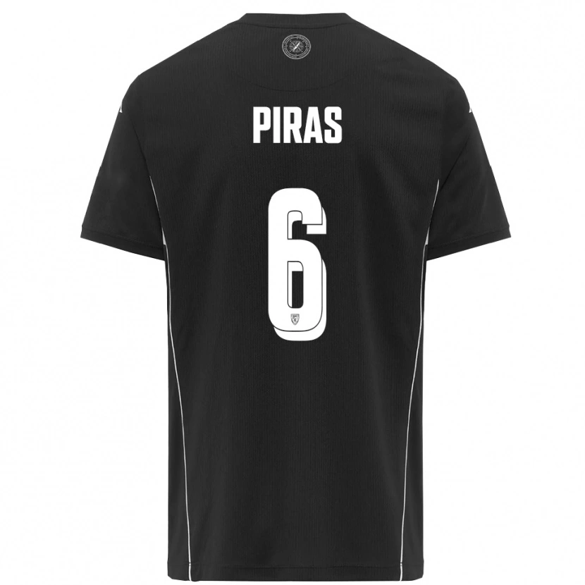 Danxen Hombre Camiseta Filippo Piras #6 Negro Blanco 2ª Equipación 2025/26 La Camisa