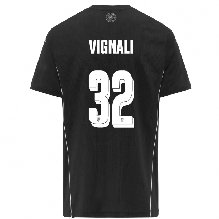 Danxen Hombre Camiseta Luca Vignali #32 Negro Blanco 2ª Equipación 2025/26 La Camisa
