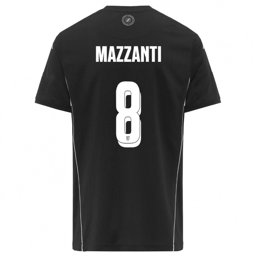 Danxen Hombre Camiseta Tommaso Mazzanti #8 Negro Blanco 2ª Equipación 2025/26 La Camisa