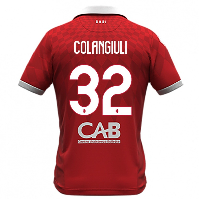 Danxen Hombre Camiseta Vincenzo Colangiuli #32 Rojo Blanco 2ª Equipación 2025/26 La Camisa