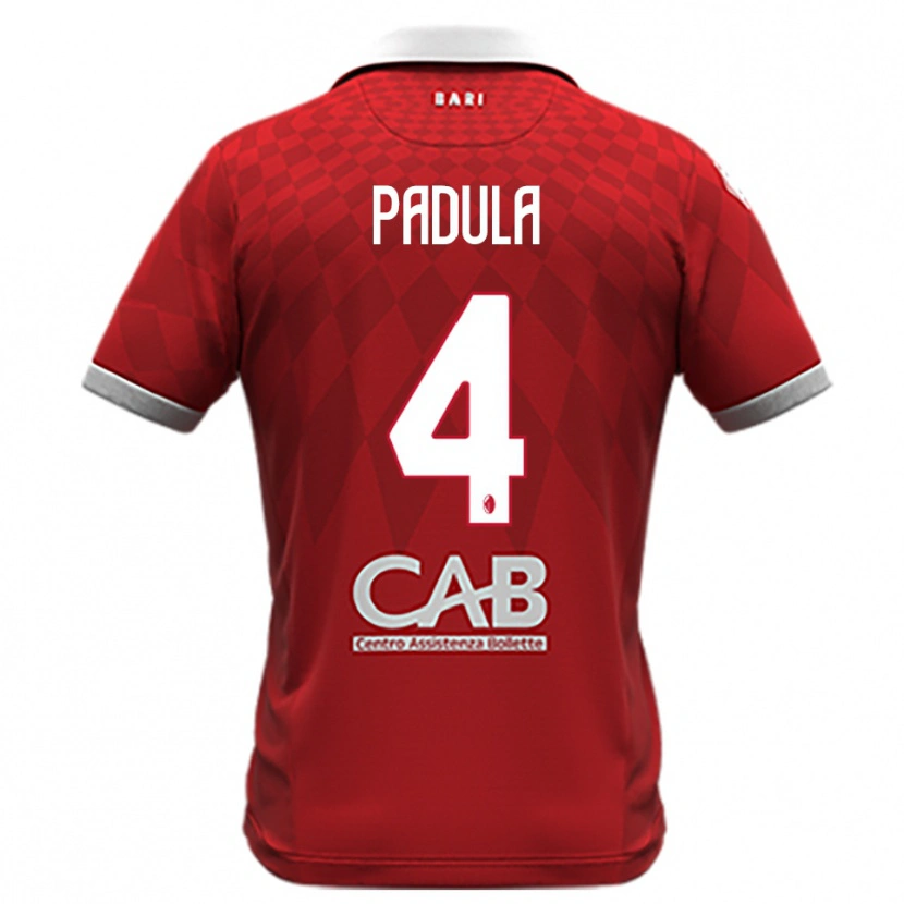 Danxen Hombre Camiseta Giuseppe Padula #4 Rojo Blanco 2ª Equipación 2025/26 La Camisa