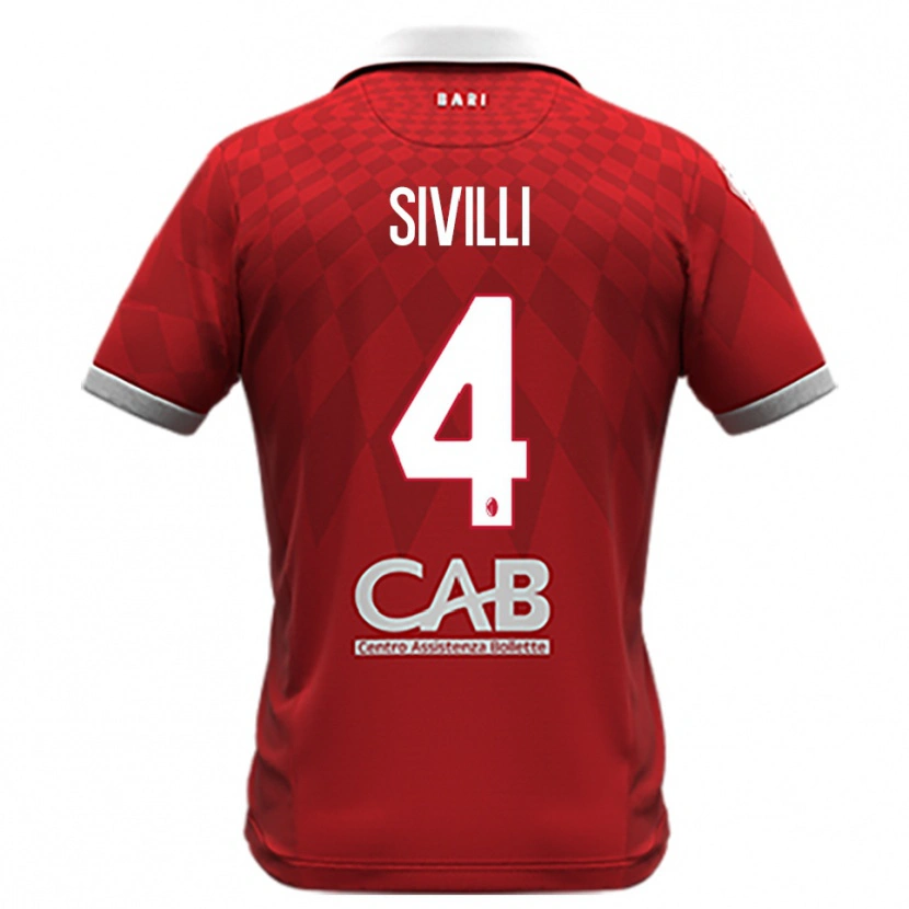 Danxen Hombre Camiseta Federico Sivilli #4 Rojo Blanco 2ª Equipación 2025/26 La Camisa