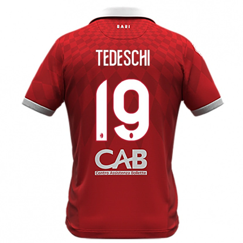 Danxen Hombre Camiseta Francesco Tedeschi #19 Rojo Blanco 2ª Equipación 2025/26 La Camisa