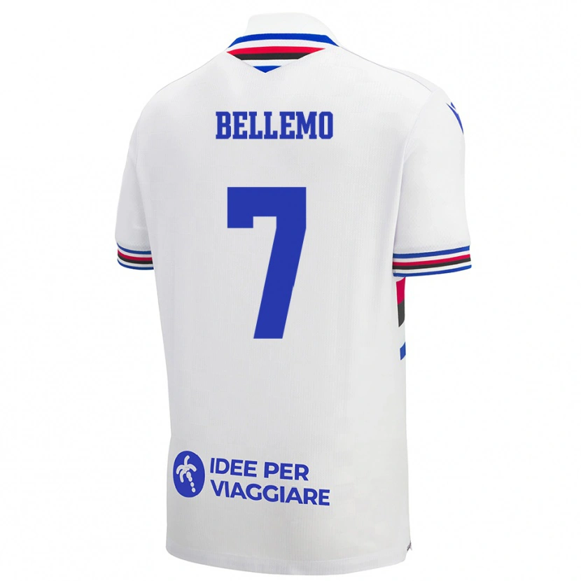 Danxen Hombre Camiseta Alessandro Bellemo #7 Blanco Azul Rojo 2ª Equipación 2025/26 La Camisa