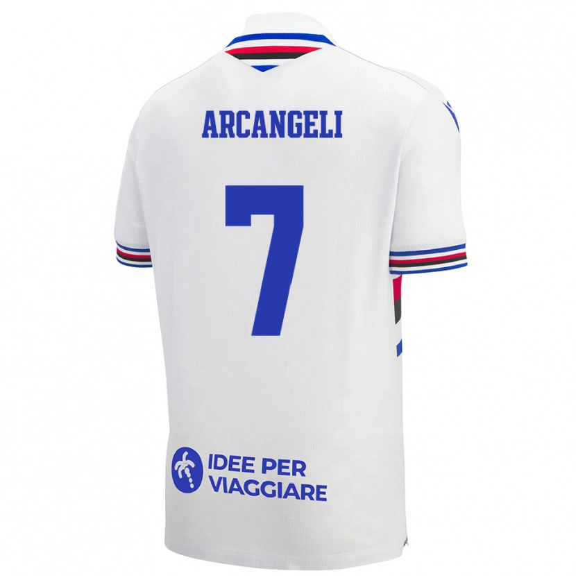 Danxen Hombre Camiseta Nicole Arcangeli #7 Blanco Azul Rojo 2ª Equipación 2025/26 La Camisa