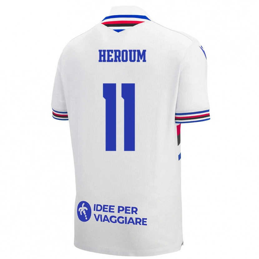 Danxen Hombre Camiseta Nora Heroum #11 Blanco Azul Rojo 2ª Equipación 2025/26 La Camisa